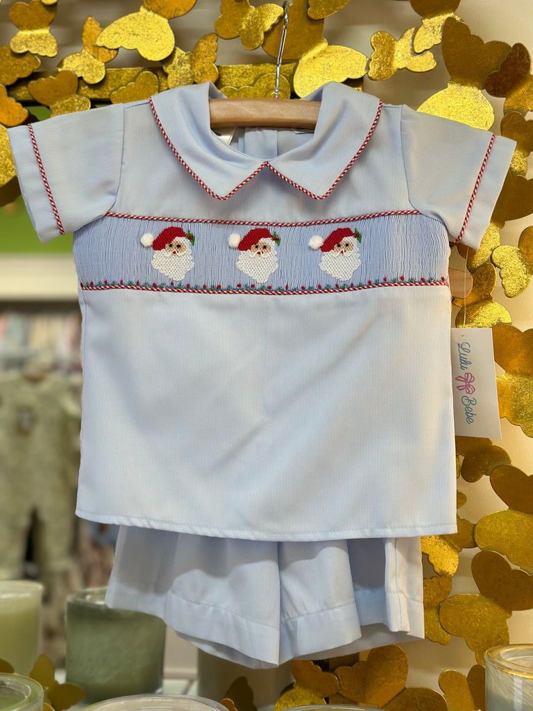 Santa Smocked Short Set