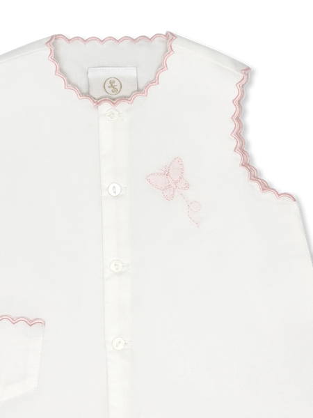Maria Diaper Set - Blessings White with Pink Butterfly