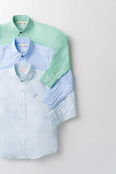 Dean's List Dress Shirt - Kiawah Kelly Green Windowpane