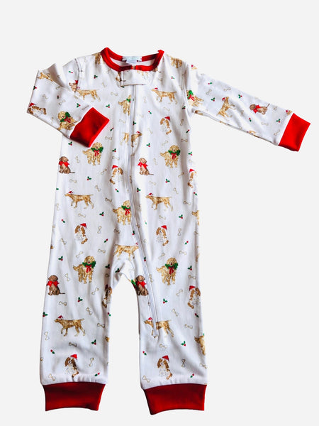 Santa Paws Pima Zipper Pajama - Boy