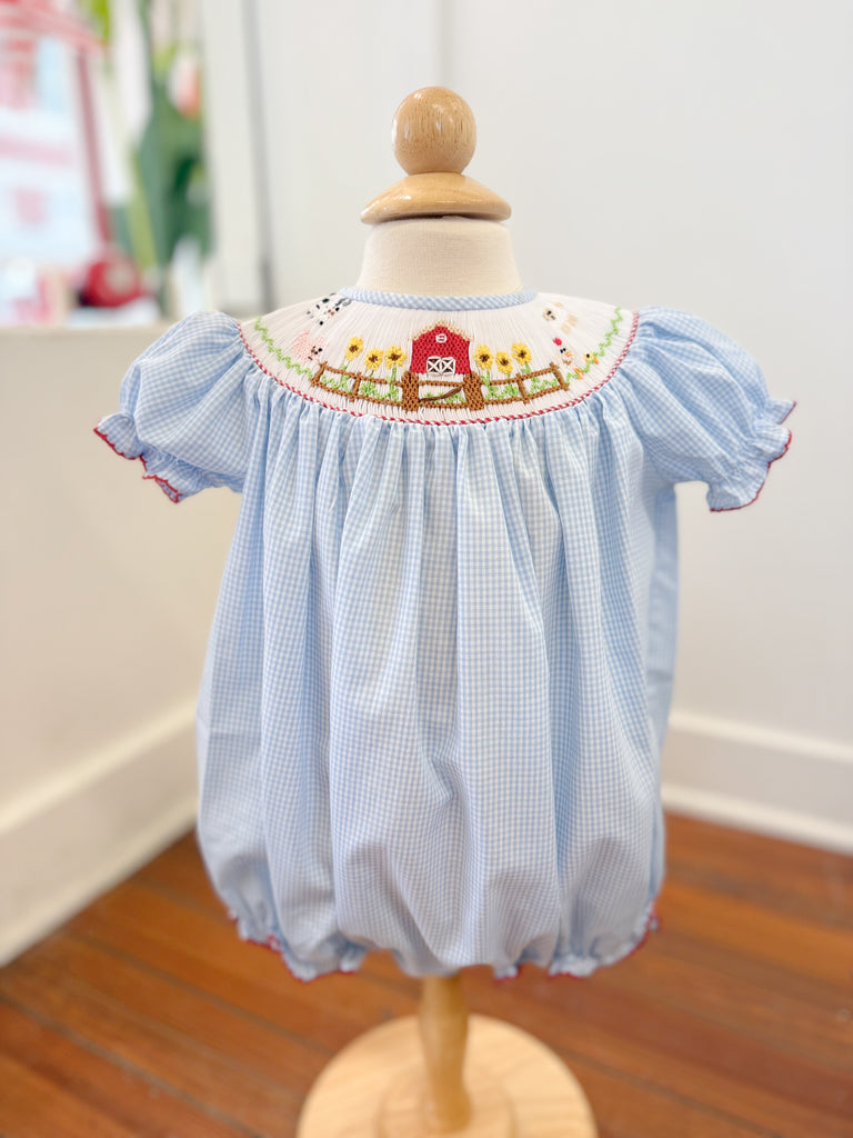 Emmie Farm Smocked Bishop Bubble