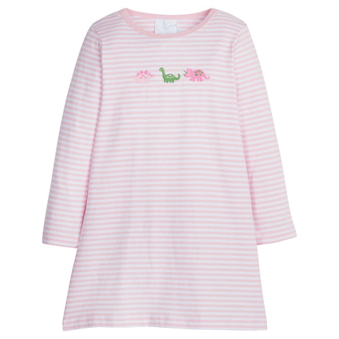 Embroidered T-Shirt Dress - Dinosaur