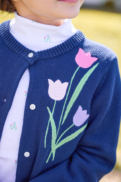 Embroidered Cardigan - Tulips