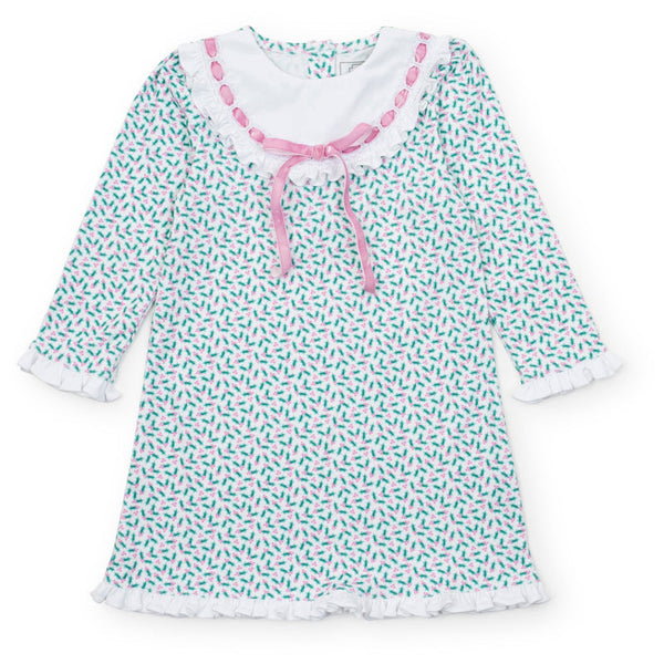 Emersyn Girls' Lace Trim Dress - Holly Holiday