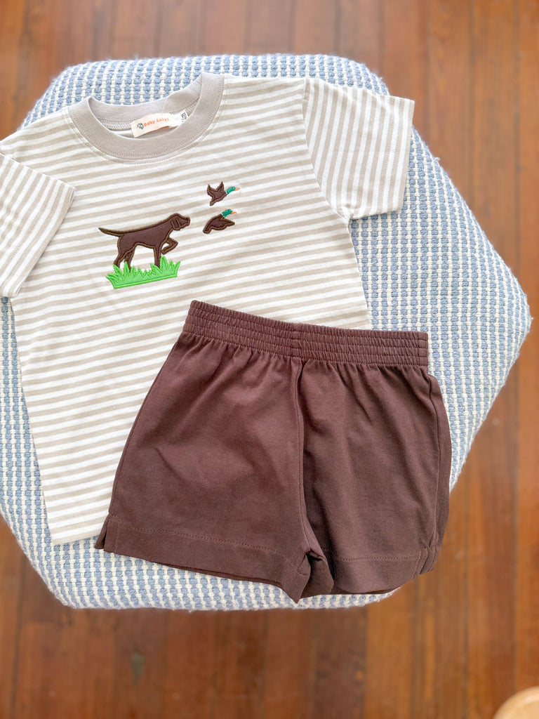 Chocolate Lab Duck Hunting Short Set