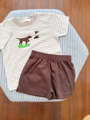 Chocolate Lab Duck Hunting Short Set