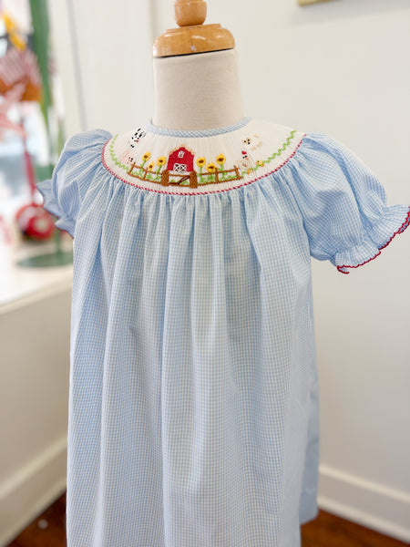 Emma Farm Smocked Bishop Dress