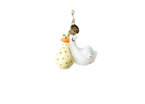 Flying Stork Glass Ornament