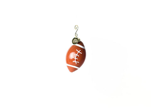 Football Shaped Glass Ornament