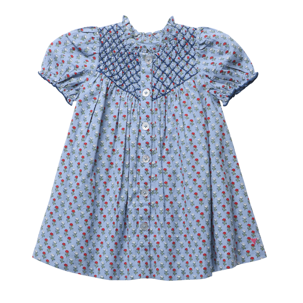Girls Lucia Dress - Light Blue Carnation