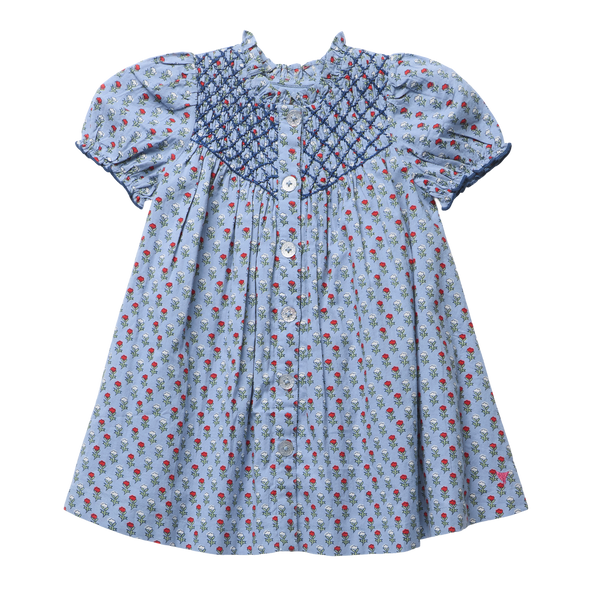Girls Lucia Dress - Light Blue Carnation