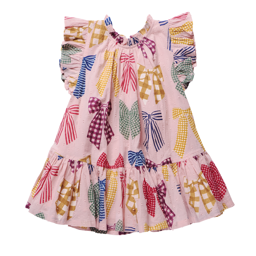 Girls Harper Dress - Patterned Bows