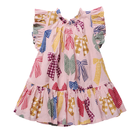 Girls Harper Dress - Patterned Bows