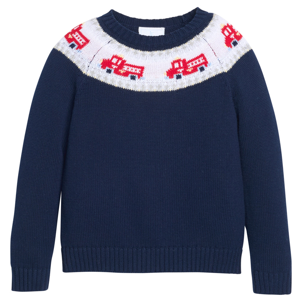 Fire Truck Fair Isle Sweater