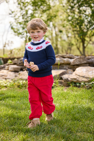 Fire Truck Fair Isle Sweater