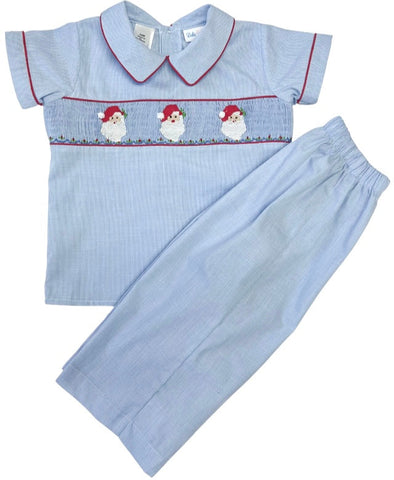 Drew Smocked Pant Set - Santa