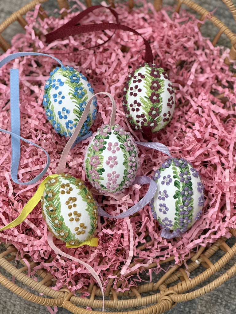 Handpainted Egg, Raised Dot Flower