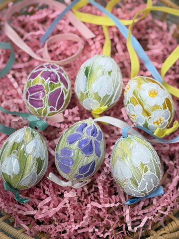 Handpainted Egg, Pastel Florals
