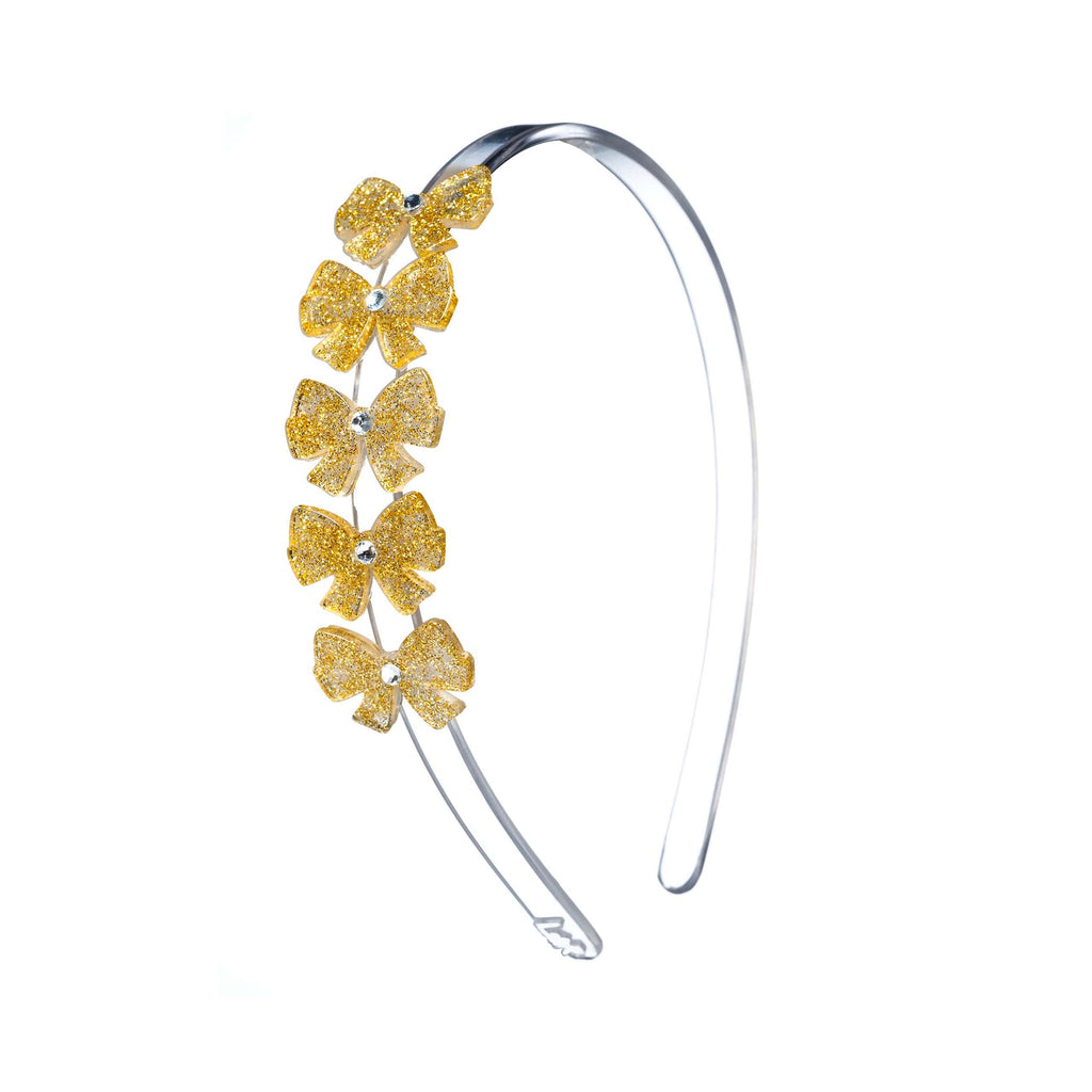 Bows Glitter Headband - Gold