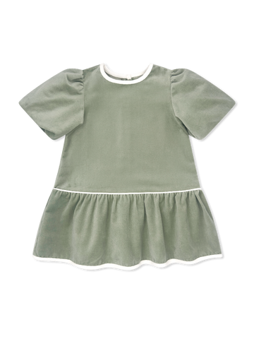 Harper Dress - Leyland Green Velvet