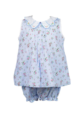 Bea Blue Floral Dotted Swiss Bloomer Set