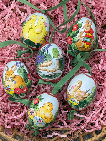 Handpainted Egg, Spring Animals