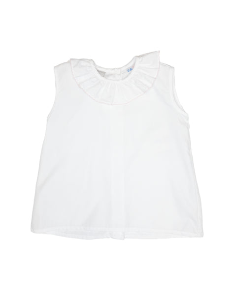 Sleeveless Ruffle Top - White/Pink