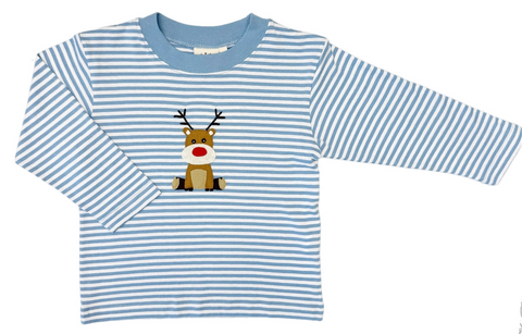 Sitting Rudolph Striped T-Shirt