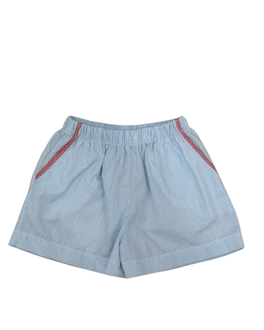 Blue Mini Check Shorts
