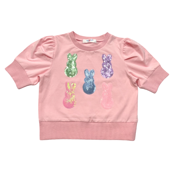 Peeps Sequin Puff Sleeve Top