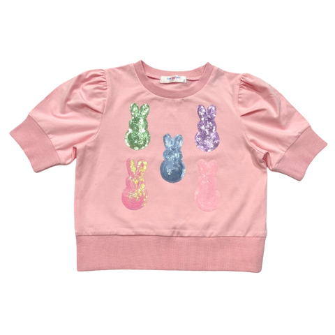 Peeps Sequin Puff Sleeve Top