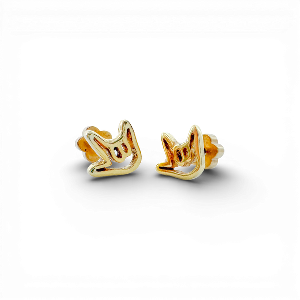 "I Love You" Tiny Stud Earrings