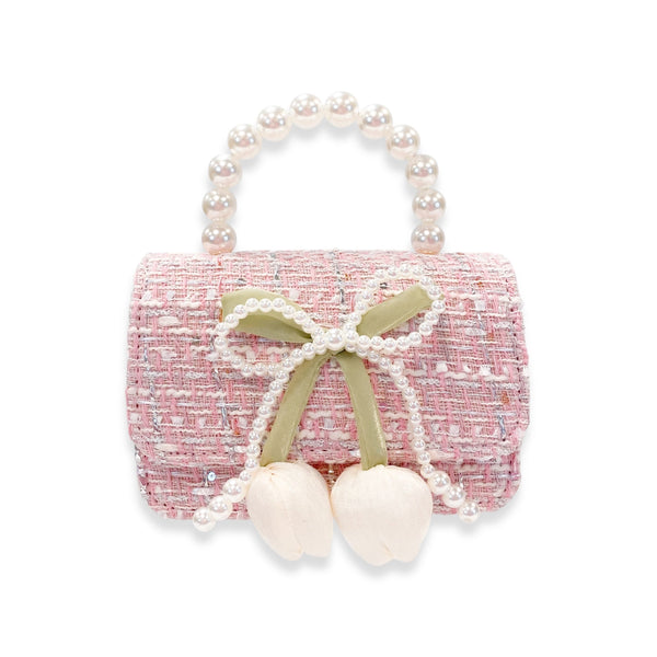 Lily & Bow Tweed Purse - Pink