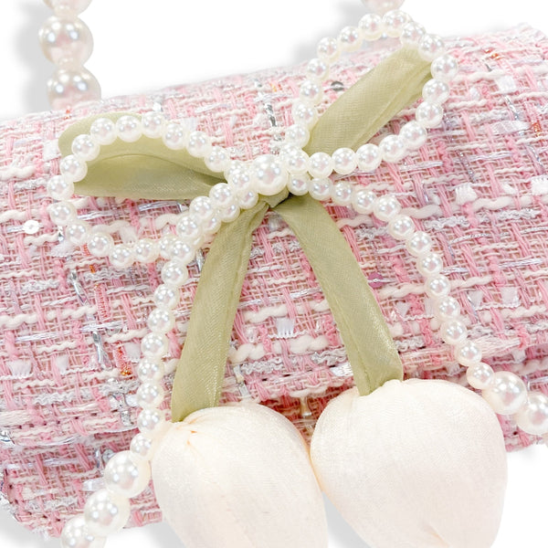 Lily & Bow Tweed Purse - Pink