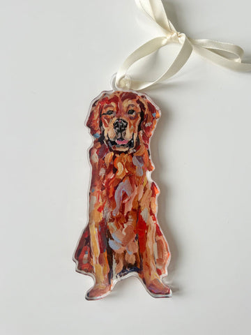 Golden Retriever Red Ornament