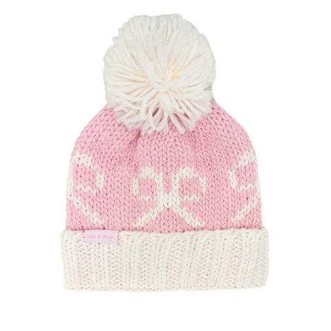 Bobble Hat - Pink Bows