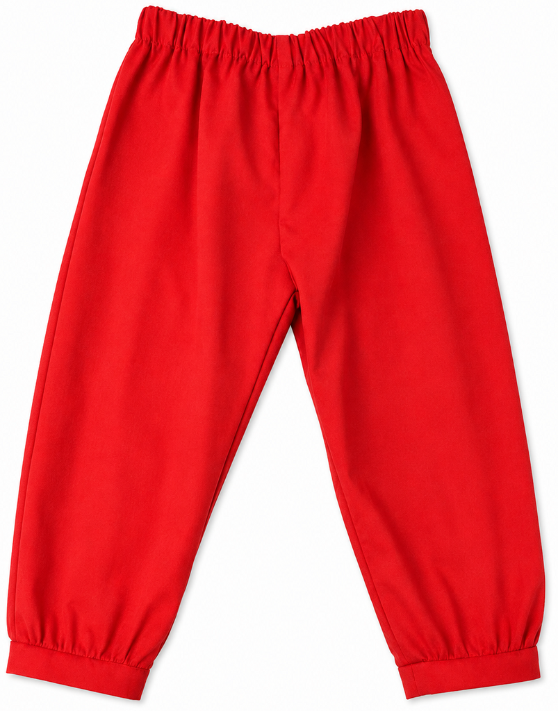 Red Corduroy Banded Pants