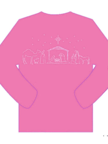 LS Pink Nativity T-Shirt