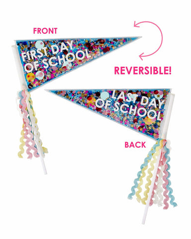 Back to School Two-Sided Confetti Pennant