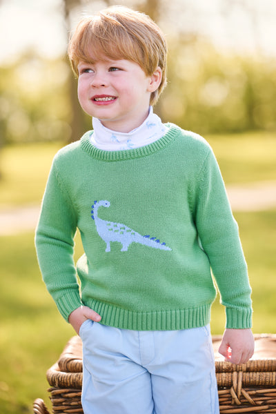 Printed Turtleneck - Blue Dinosaur