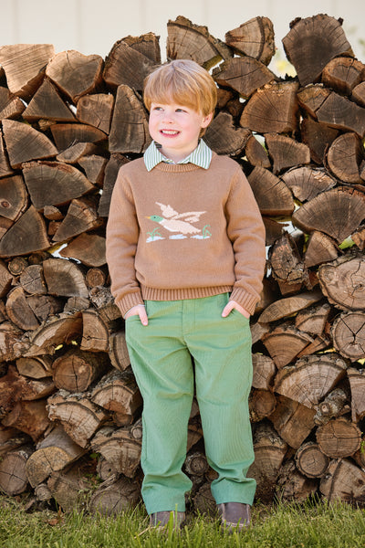 Long Sleeve Polo - Watercress Stripe