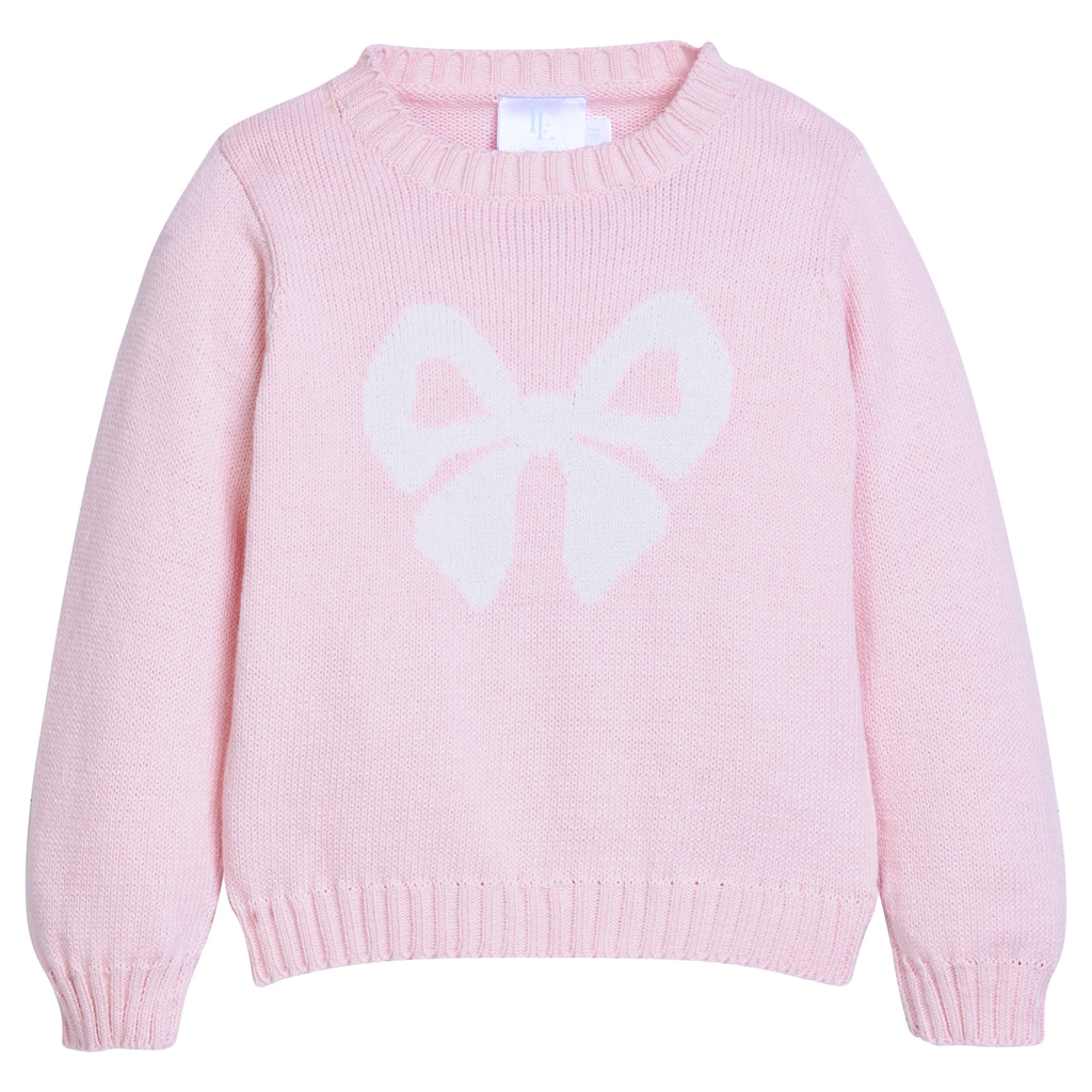 Intarsia Sweater - Light Pink Bow
