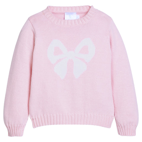 Intarsia Sweater - Light Pink Bow