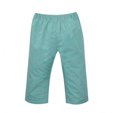 Green Micro Gingham Pant