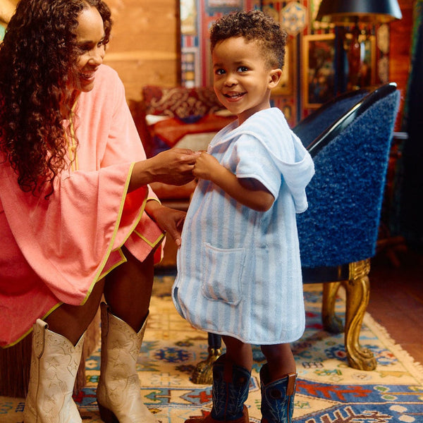 Kids' Cover Up - Light Blue Stripe