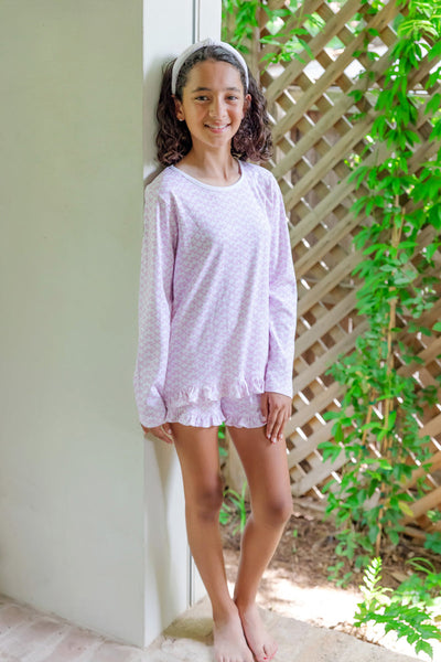 Rorie Short Pajama Set - Pretty Pink Bows