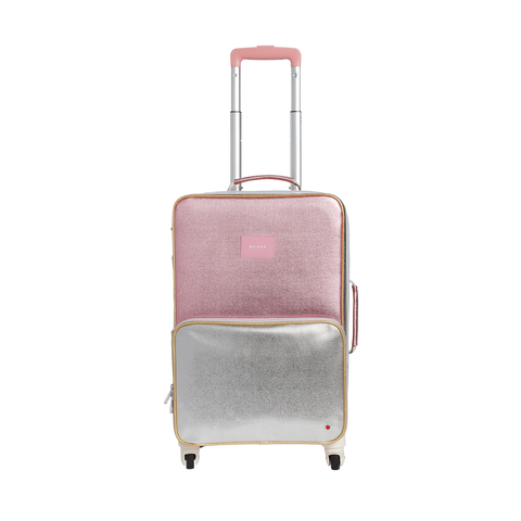 Logan Carry-On Suitcase - Pink/Silver