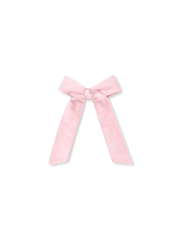 Lola Long Bow - Petite Pink Velvet