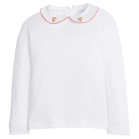 Long Sleeve Pinpoint Shirt - Reindeer
