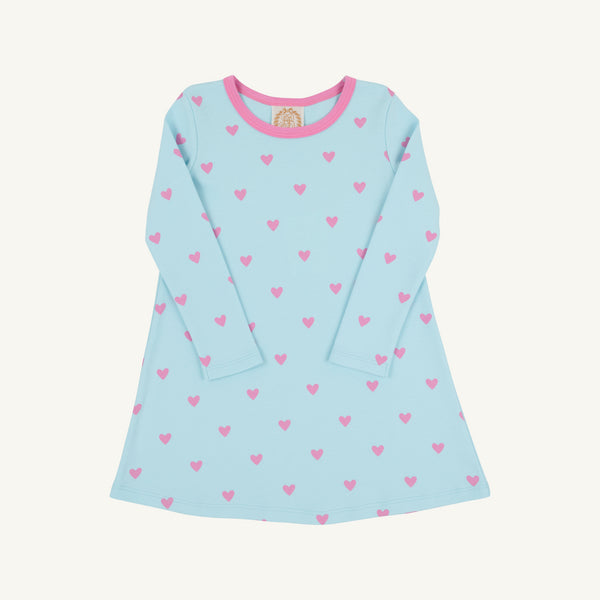 Long Sleeve Polly Play Dress - Heart Eyes